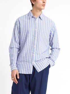 New York Special Shirt Pool Blue 10 New York Special Shirt Pool Blue -Oliver Spencer Store ModelOSMS200dNewYorkSpecialShirtPOO01BLUPoolBlue8copy Softness