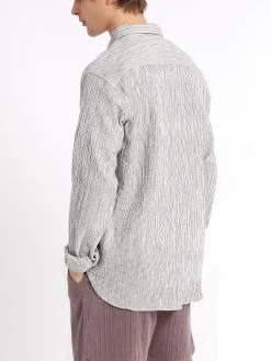 Clerkenwell Tab Shirt Gorwell Navy/White -Oliver Spencer Store ModelOSMS66aClerkenwellTabShirtGOR01NAWGorwellNavyWhite16copy Softness