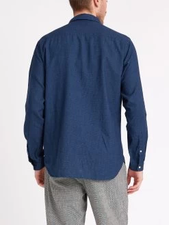 Eton Collar Shirt Lawes Navy -Oliver Spencer Store ModelOSMS69bEtonCollarShirtLAW01NAVLawesNavy8copy Softness