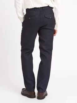 Fishtail Trousers Morva Navy 15 Fishtail Trousers Morva Navy -Oliver Spencer Store ModelOSMT20dFishtailTrousersMOR01NAVMorvaNavy4copy Softness