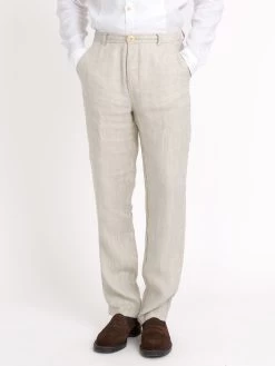 Drawstring Trousers Davidson Sand -Oliver Spencer Store ModelOSMT48cDrawstringTrouserDAV01SANDavidsonSandcopy