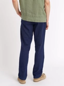 Drawstring Trousers Faye Indigo Blue -Oliver Spencer Store ModelOSMT48cDrawstringTrousersFAY01INBFayeIndigoBlue16copy