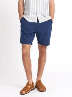 Osborne Drawstring Shorts Kildale Indigo Rinse -Oliver Spencer Store ModelOSMT64DrawstringShortsKIL01INRKildaleIndigoRinsecopy Softness
