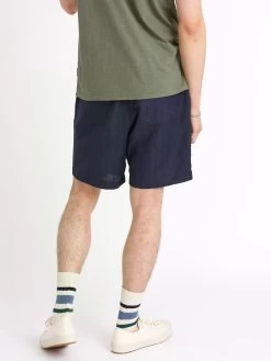 Osborne Drawstring Shorts Dillard Navy -Oliver Spencer Store ModelOSMT64OsborneShortsDIL01NAVDillardNavy41copy