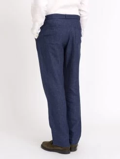 Belted Trousers Dubrow Navy -Oliver Spencer Store ModelOSMT66aBeltedTrousersDUB01NAVDubrowNavy5copy
