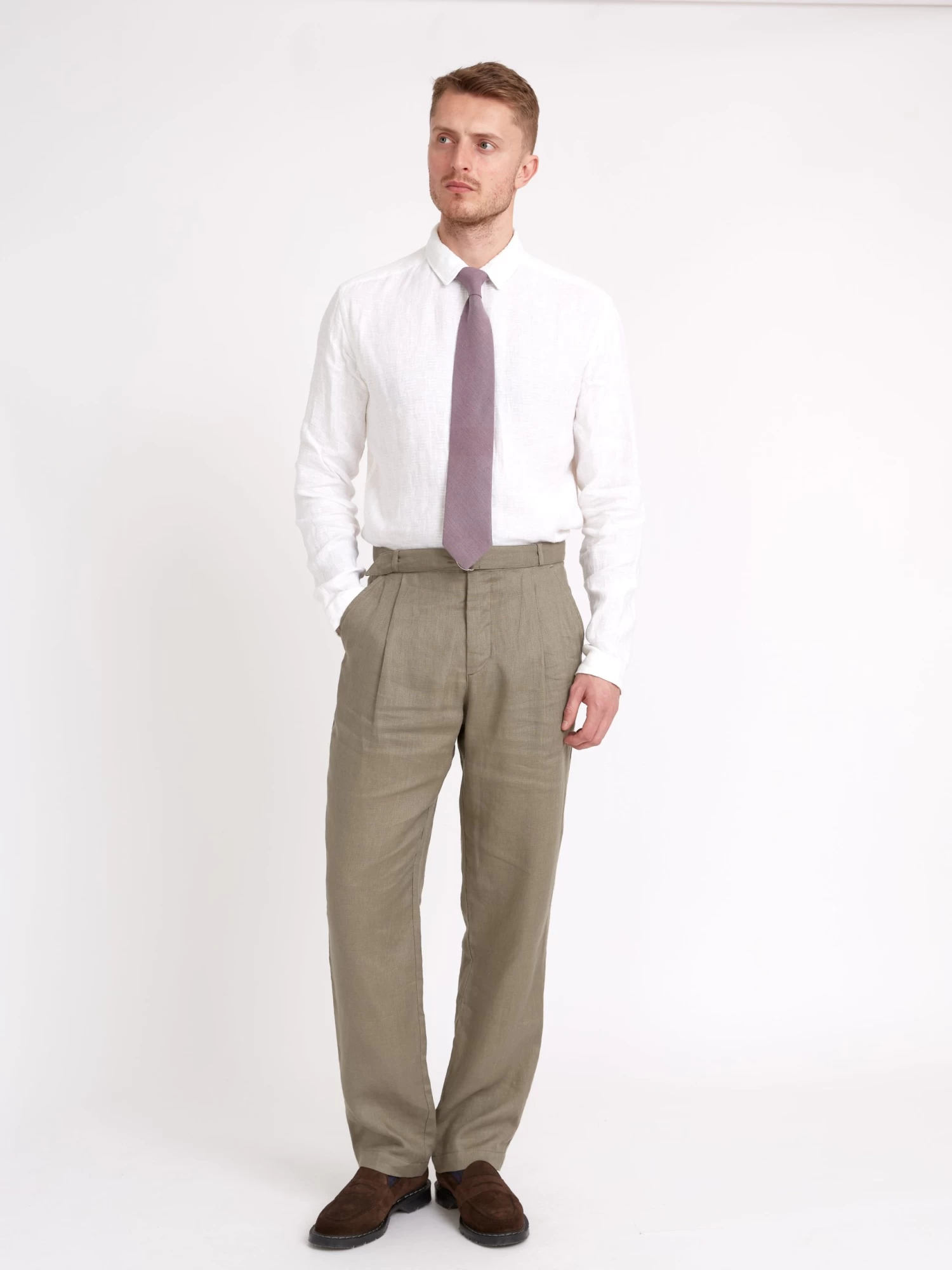 Belted Trousers Padworth Stone 2 Belted Trousers Padworth Stone - Image 2