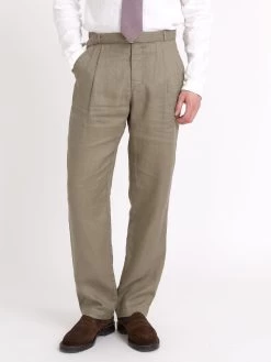 Belted Trousers Padworth Stone 14 Belted Trousers Padworth Stone -Oliver Spencer Store ModelOSMT66aBeltedTrousersPAD01STOPadworthStone2copy