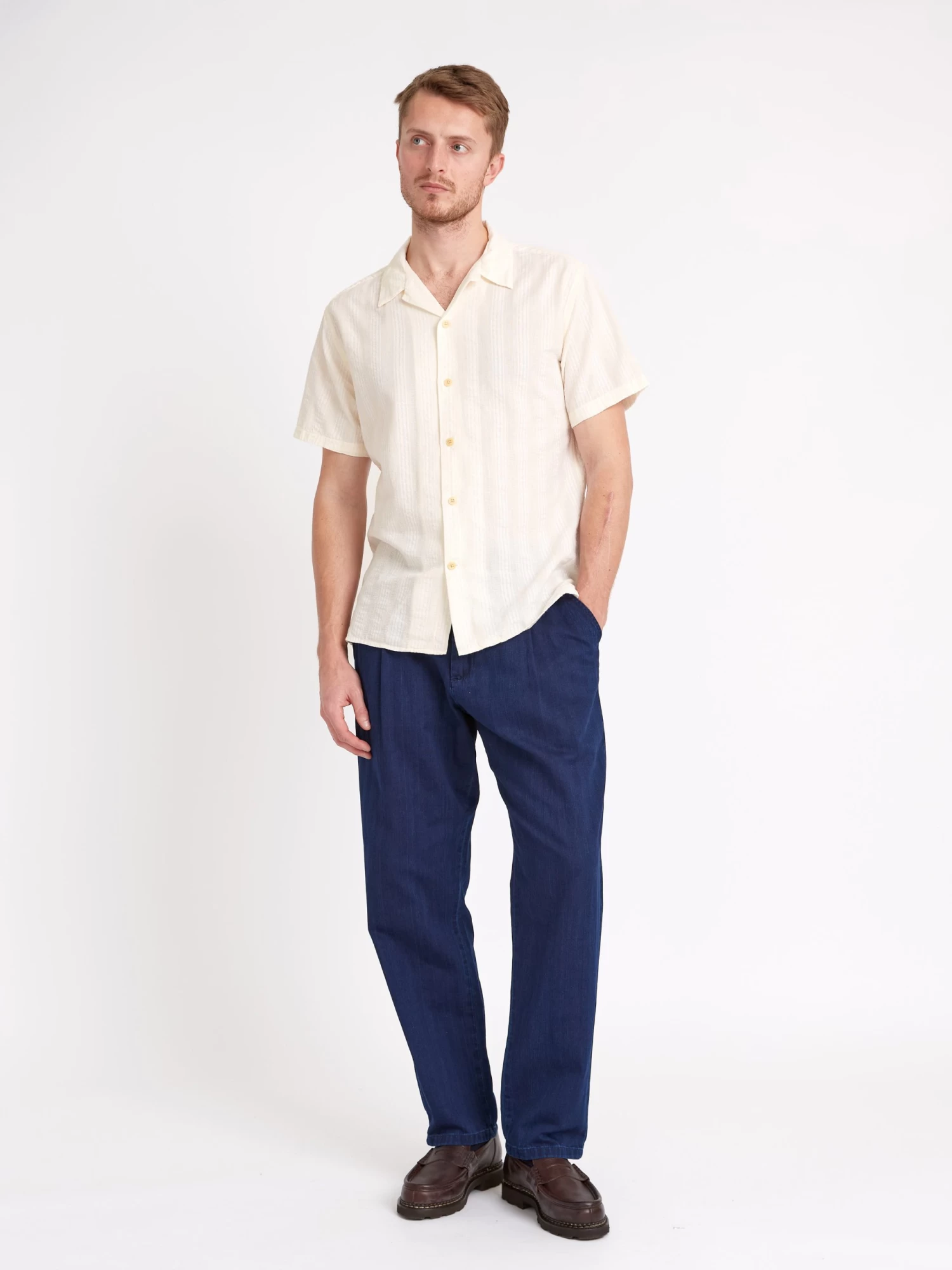 Morton Pleated Trousers Faye Indigo Blue 2 Morton Pleated Trousers Faye Indigo Blue - Image 2