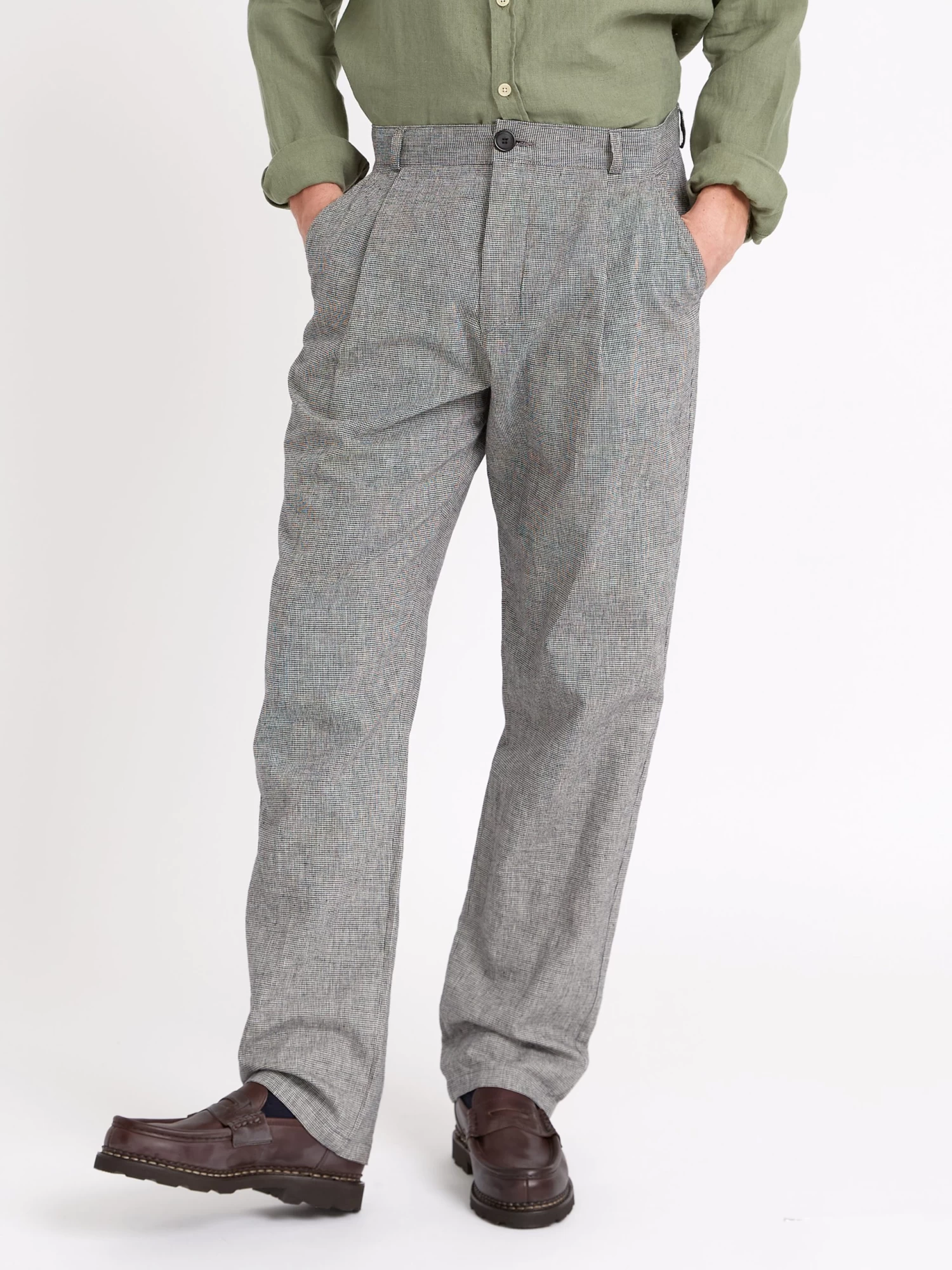 Morton Pleated Trousers Rackfield Black/White 7 Morton Pleated Trousers Rackfield Black/White - Image 7