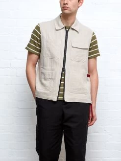Oliver Spencer X Niwaki Scion Gardening Gilet Bruton Beige -Oliver Spencer Store NIWAKIBEIGEGILET6copy