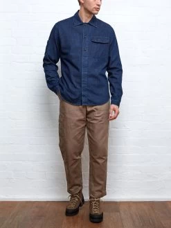 Oliver Spencer X Niwaki Haru Gardening Overshirt Mullins Denim Indigo Rinse -Oliver Spencer Store NIWAKIOVERSHIRTDENIM1