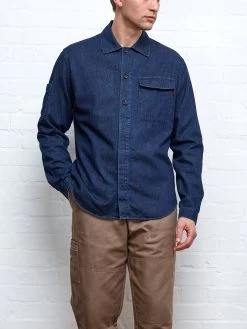 Oliver Spencer X Niwaki Haru Gardening Overshirt Mullins Denim Indigo Rinse -Oliver Spencer Store NIWAKIOVERSHIRTDENIM1copy
