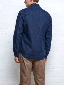 Oliver Spencer X Niwaki Haru Gardening Overshirt Mullins Denim Indigo Rinse -Oliver Spencer Store NIWAKIOVERSHIRTDENIM7copy