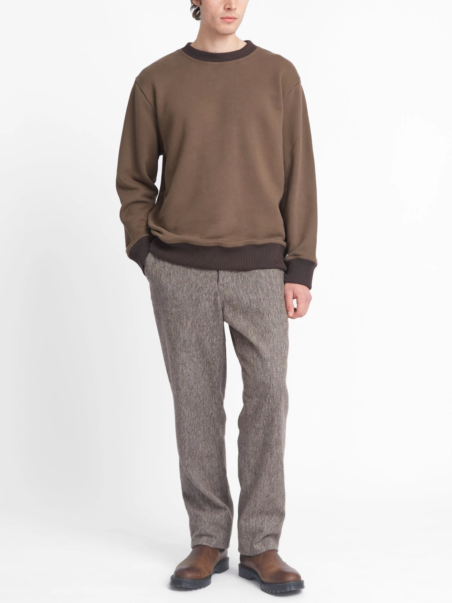 Heavyweight Sweatshirt Rosebank Khaki 2 Heavyweight Sweatshirt Rosebank Khaki - Image 2