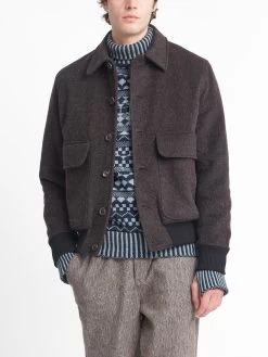 Linfield Bomber Jacket Regent Brown -Oliver Spencer Store OSMJ325B REG01BRO LINFIELDBOMBERJACKET REGENTBROWN2copy