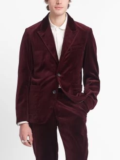Mansfield Jacket Velvet Burgundy -Oliver Spencer Store OSMJ352C VEL01BUR MANSFIELDJACKET VELVETBURGUNDYcopy