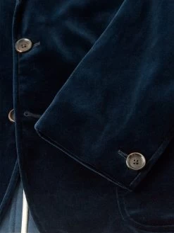 Mansfield Jacket Velvet Sapphire Blue -Oliver Spencer Store OSMJ352MansfieldJacketVEL01SABVelvetSapphireBlue2
