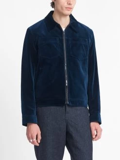 Norton Jacket Velvet Sapphire Blue -Oliver Spencer Store OSMJ364 VEL01SAB NORTONJACKET VELVETSAPPHIREBLUE3copy