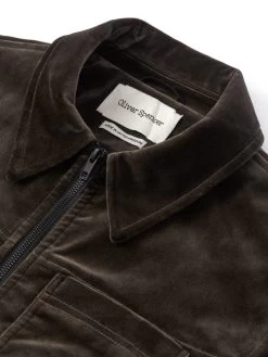 Norton Jacket Velvet Mole Grey -Oliver Spencer Store OSMJ364NortonJacketVEL01MOGVelvetMoleGrey1