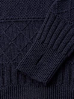 Talbot Roll Neck Jumper Bonham Navy -Oliver Spencer Store OSMK638TalbotRollNeckJumperBON01NAVBonhamNavy2
