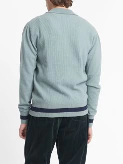 Britten Knitted Cardigan Greeves Sea Green -Oliver Spencer Store OSMK693 GRE01SEG BRITTENKNITTEDCARDIGAN GREEVESSEAGREEN5copy