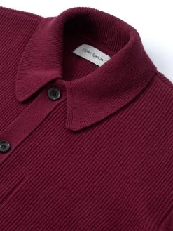 Britten Knitted Cardigan Greeves Berry Red -Oliver Spencer Store OSMK693BrittenKnittedCardiganGRE01BERGreevesBerryRed1