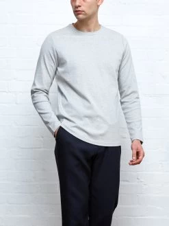 Heavy Long Sleeve Plain T-Shirt Tavistock Grey 10 Heavy Long Sleeve Plain T-Shirt Tavistock Grey -Oliver Spencer Store OSMK733 TAV01GRY HEAVYLONGSLEEVET SHIRTGREY5copy