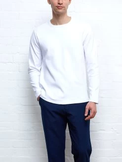 Heavy Long Sleeve Plain T-Shirt Tavistock White 10 Heavy Long Sleeve Plain T-Shirt Tavistock White -Oliver Spencer Store OSMK733 TAV01WHI HEAVYLONGSLEEVET SHIRTWHITE1copy