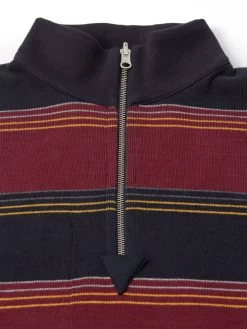 Reversible Half Zip Sweatshirt Hinkley Navy/Burgundy 12 Reversible Half Zip Sweatshirt Hinkley Navy/Burgundy -Oliver Spencer Store OSMK740ReversibleZipSweatshirtNavy2