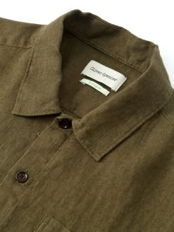 Riviera Short Sleeve Shirt Padworth Green 8 Riviera Short Sleeve Shirt Padworth Green -Oliver Spencer Store OSMS102aRivieraShortSleeveShirtPAD01GRNPadworthGreen1