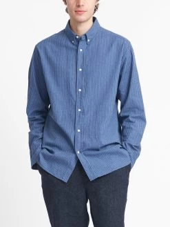 Brook Shirt Pooley Blue -Oliver Spencer Store OSMS162BrookShirtPOO01BLUPooleyBlue4copy