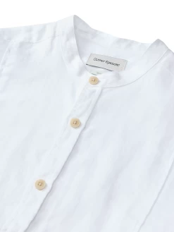 Collarless Ashcroft Shirt Bridford White -Oliver Spencer Store OSMS181 BRI01WHI 92