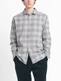 Eton Collar Shirt Escott Grey -Oliver Spencer Store OSMS69B ESC01GRY ETONCOLLARSHIRT ESCOTTGREYcopy