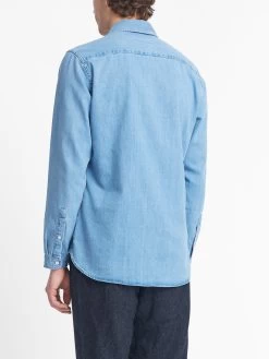 Eton Collar Shirt Mullins Denim Indigo Light -Oliver Spencer Store OSMS69B MUL01INL ETONCOLLARSHIRT MULLINSDENIMINDIGOLIGHT1copy