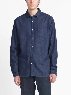 Eton Collar Shirt Mullins Denim Indigo Rinse -Oliver Spencer Store OSMS69B MUL01INR ETONCOLLARSHIRT MULLINSDENIMINDIGORINSE3copy