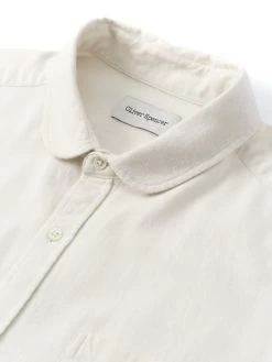 Eton Collar Shirt Marcia Cream -Oliver Spencer Store OSMS69bEtonCollarShirtMAR01CREMarciaCream1