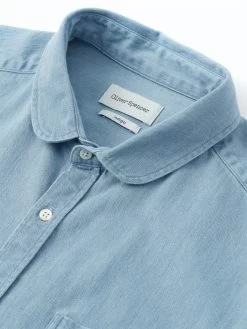 Eton Collar Shirt Mullins Denim Indigo Light -Oliver Spencer Store OSMS69bEtonCollarShirtMUL01INLMullinsIndigoLight1