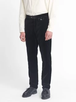 Fishtail Trousers Velvet Black -Oliver Spencer Store OSMT20D VEL01BLK FISHTAILTROUSERS VELVETBLACK1copy