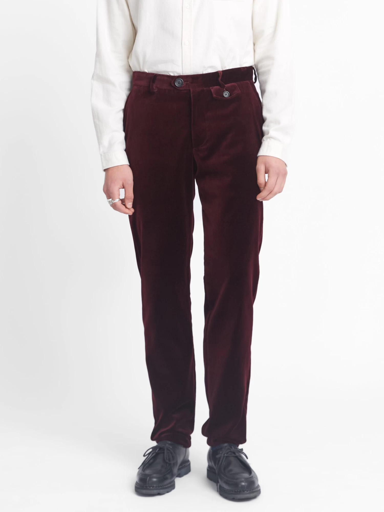 Fishtail Trousers Velvet Burgundy 7 Fishtail Trousers Velvet Burgundy - Image 7