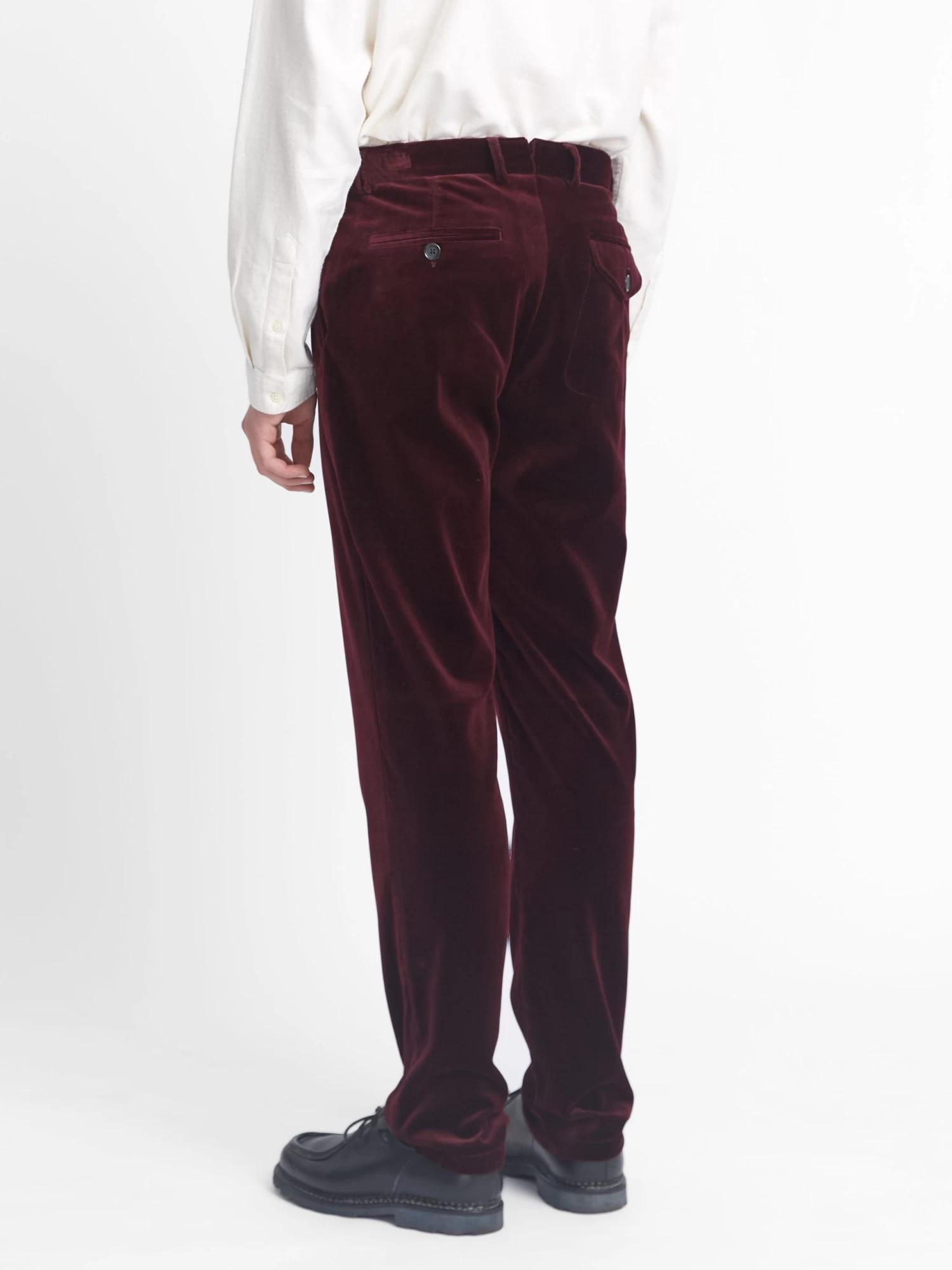 Fishtail Trousers Velvet Burgundy 8 Fishtail Trousers Velvet Burgundy - Image 8