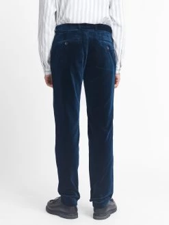Fishtail Trousers Velvet Sapphire Blue -Oliver Spencer Store OSMT20D VEL01SAB FISHTAILTROUSERS VELVETSAPPHIREBLUE2copy