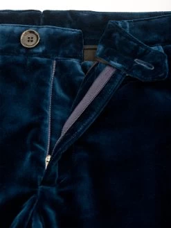 Fishtail Trousers Velvet Sapphire Blue -Oliver Spencer Store OSMT20dFishtailTrousersVEL01SAPVelvetSapphireBlue2