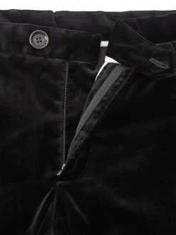 Fishtail Trousers Velvet Black -Oliver Spencer Store OSMT20dFlatFishtailTrousersVEL01BLKVelvetBlack2