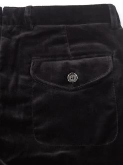 Fishtail Trousers Velvet Black -Oliver Spencer Store OSMT20dFlatFishtailTrousersVEL01BLKVelvetBlack4
