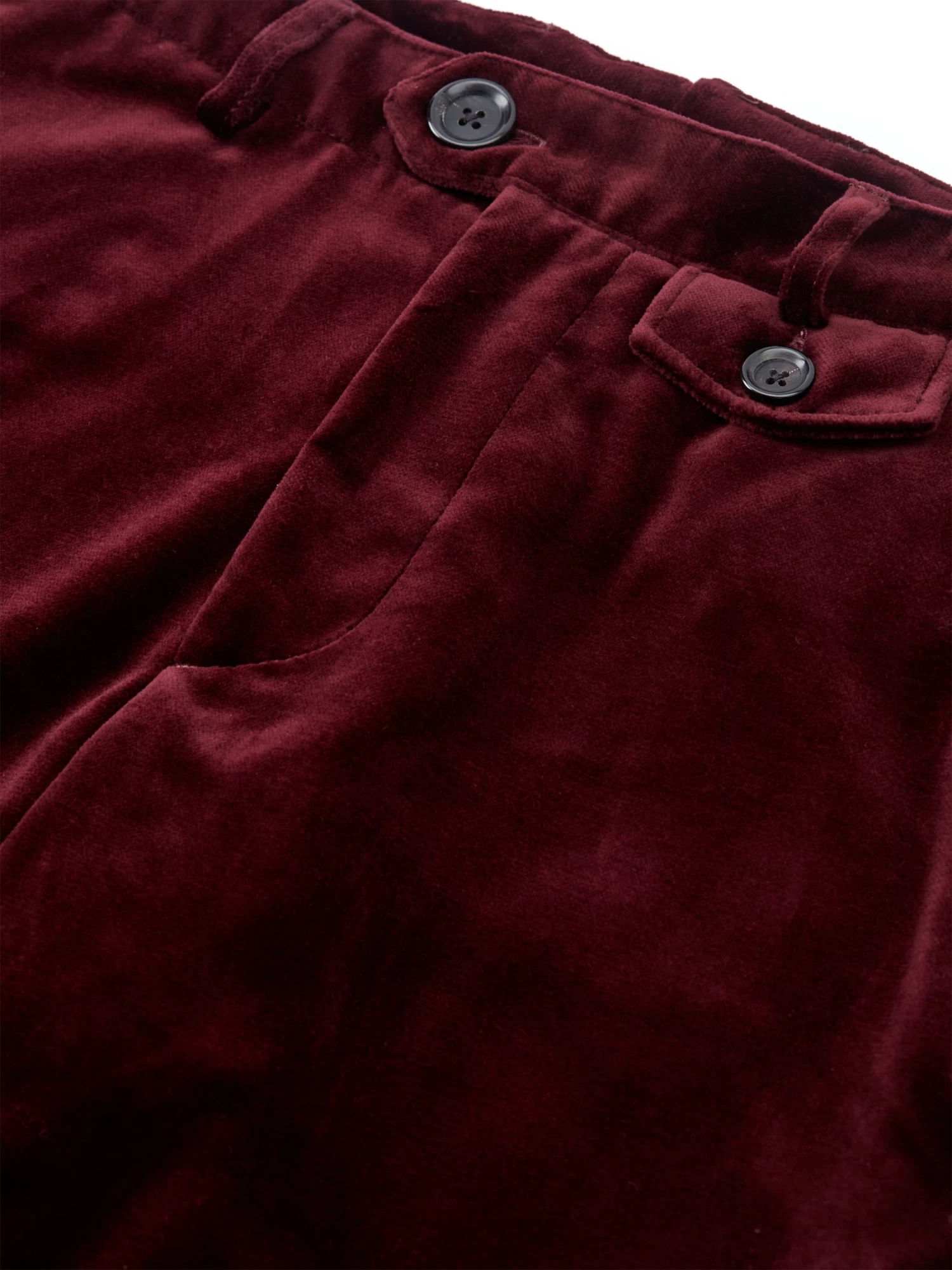 Fishtail Trousers Velvet Burgundy 3 Fishtail Trousers Velvet Burgundy - Image 3