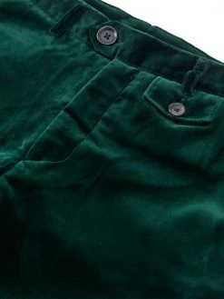 Fishtail Trousers Velvet Racing Green -Oliver Spencer Store OSMT20dFlatFishtailTrousersVEL01RAGVelvetRacingGreen1