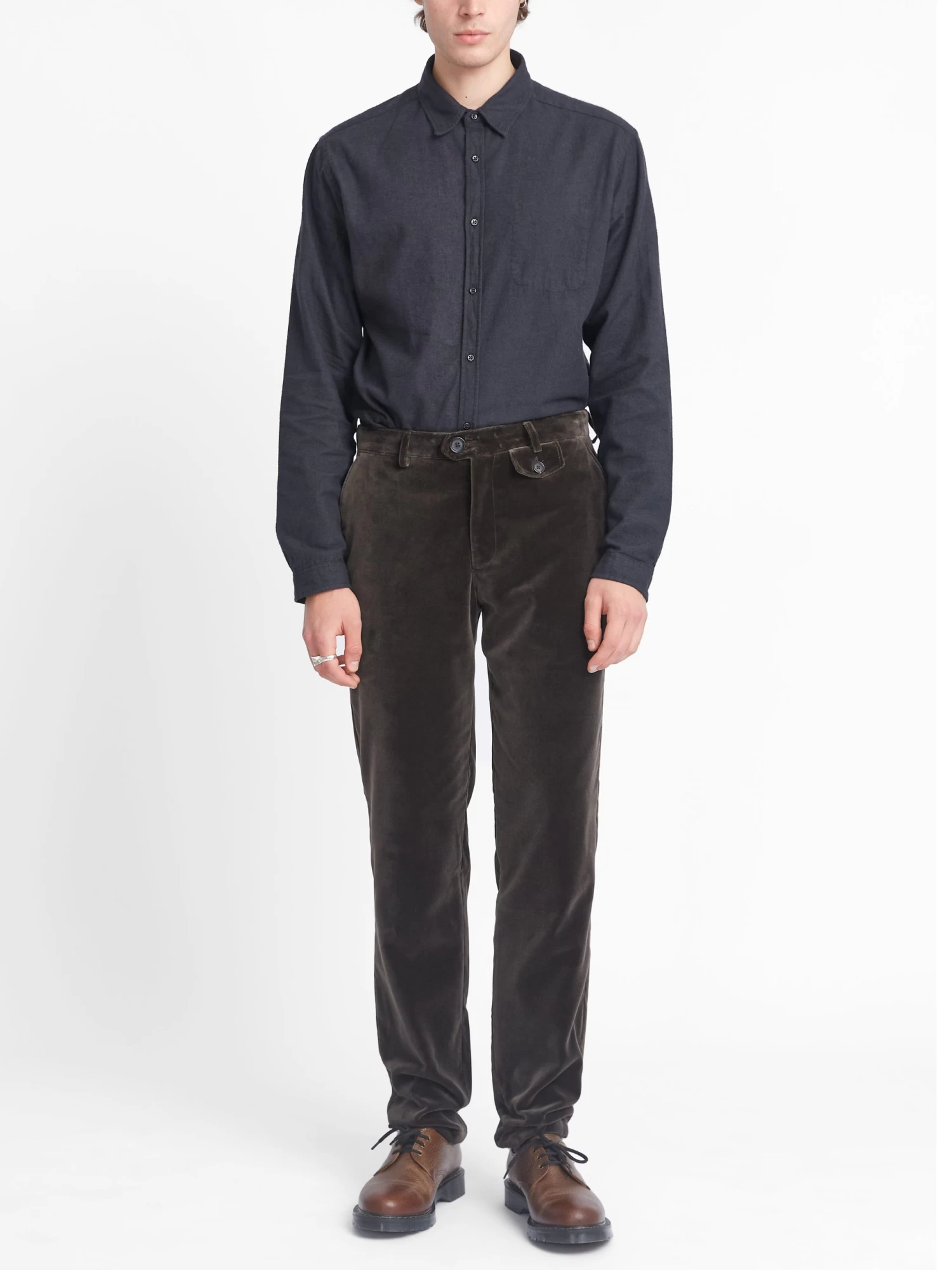 Fishtail Trousers Velvet Mole Grey 2 Fishtail Trousers Velvet Mole Grey - Image 2