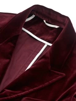 Mansfield Jacket Velvet Burgundy -Oliver Spencer Store OSMT352cFlatMansfieldJacketVEL01BURVelvetBurgundy1