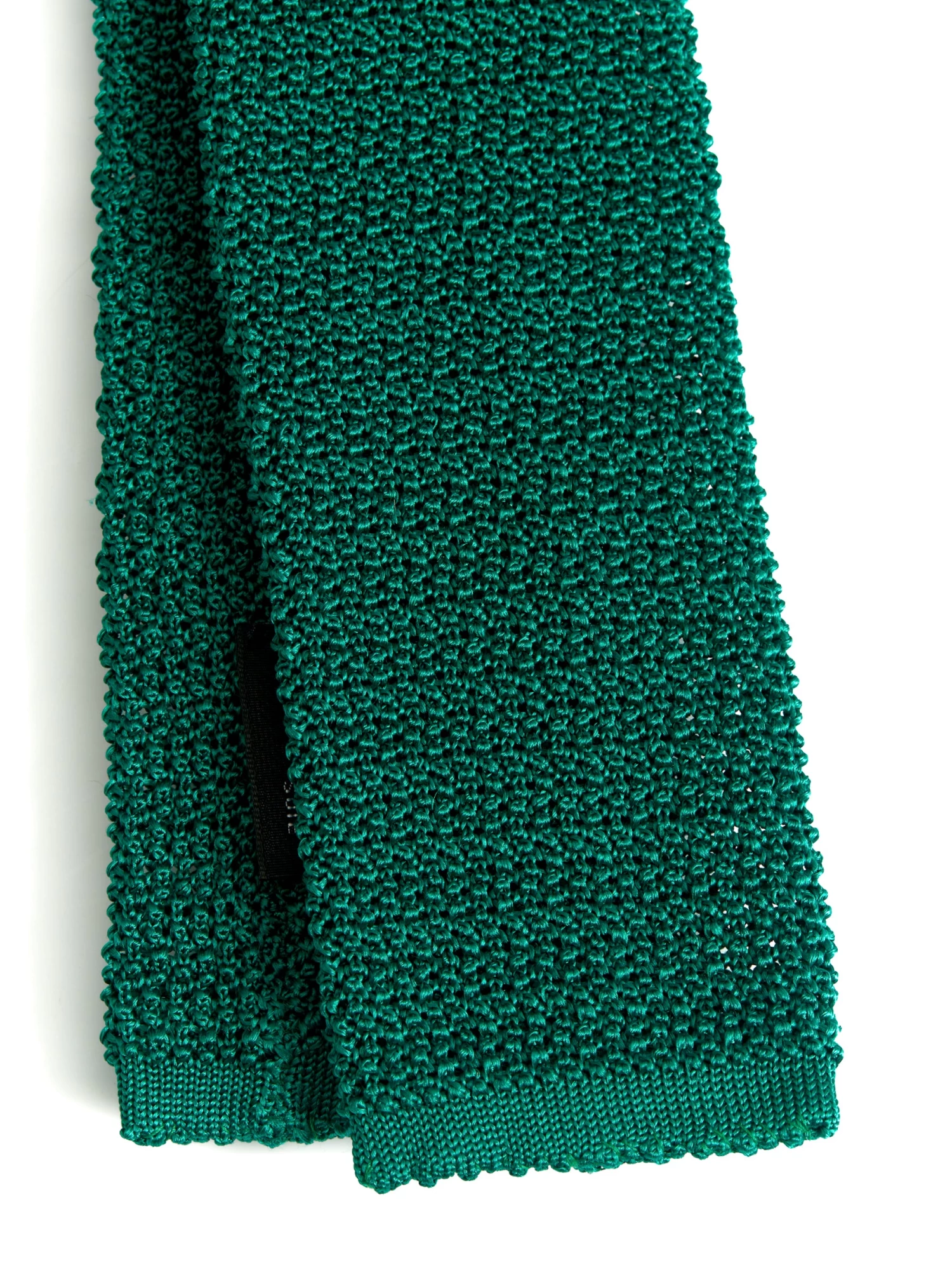 Silk Knitted Tie Green 2 Silk Knitted Tie Green - Image 2