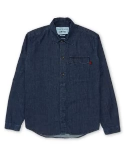 Oliver Spencer X Niwaki Haru Gardening Overshirt Mullins Denim Indigo Rinse